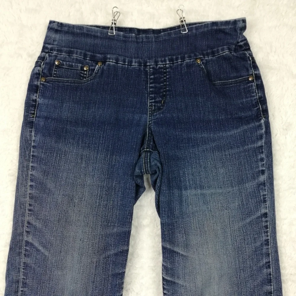 Jag Jeans Womens High Rise Straight Leg Blue Denim Medium Wash Pull On 14